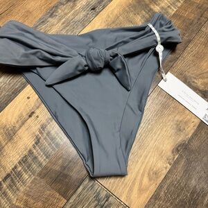 Axil Swim Gray Bikini Bottom with Middle Tie